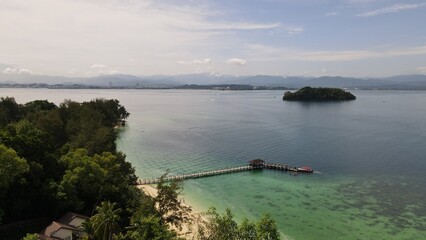 Aerial View of The Manukan, Mamutik and Sapi Islands of Kota Kinabalu, Sabah Malaysia