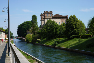 Fototapeta na wymiar Palazzo Archinto, historic palace at Robecco sul Naviglio