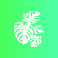 Monstera Leaf Logo Design, Leaves Monstera, Monstera Vector, Monstera Grunge Vector