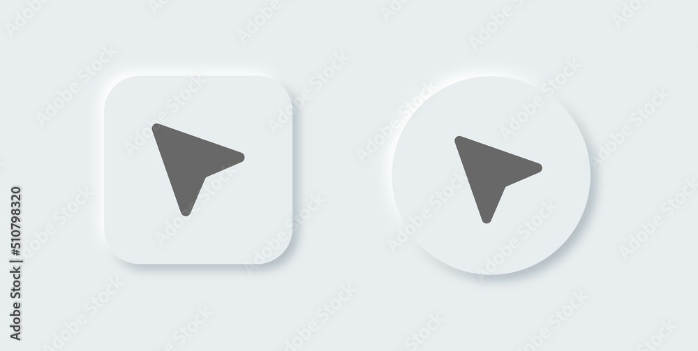 Aufkleber computer cursor or pointer solid icon in neomorphic design style. arrow pointer icon for apps or web