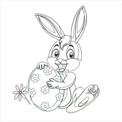Easter Bunny coloring page , Easter Egg 