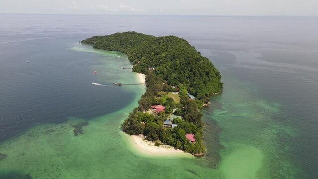 Aerial View of The Manukan, Mamutik and Sapi Islands of Kota Kinabalu, Sabah Malaysia