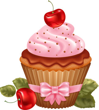 cupcake with cherry