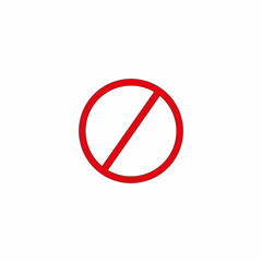 red prohibition sign on white plate isolated on white background. vector illustration