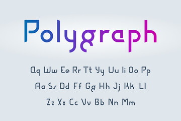 Decorative alphabet, sans serif style letters. Vector illustration.
