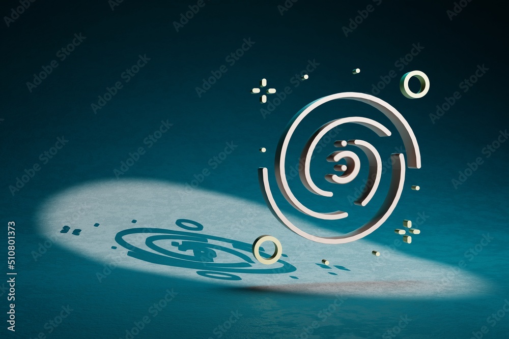 Aufkleber beautiful abstract illustrations galaxy and start symbol icon on a dark blue background. 3d renderin