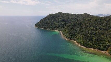 Aerial View of The Manukan, Mamutik and Sapi Islands of Kota Kinabalu, Sabah Malaysia