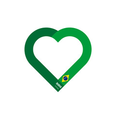 unity concept. heart ribbon icon of saudi arabia and brazil flags. vector illustration isolated on white background