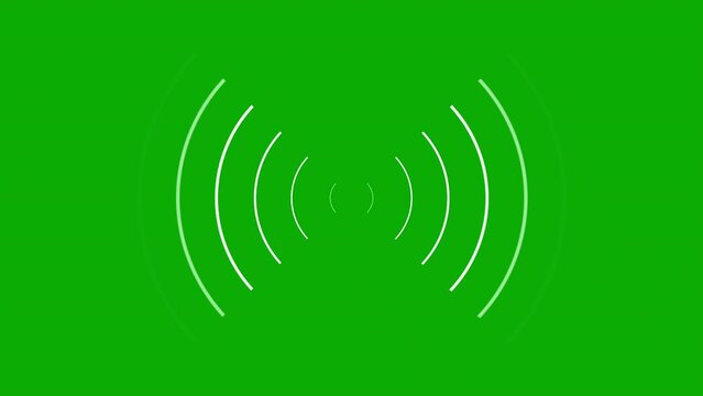 Signal waves motion graphics with green screen background