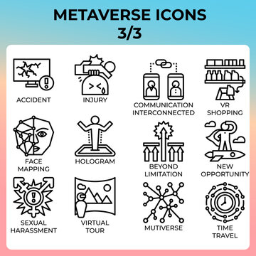 Metaverse icon set