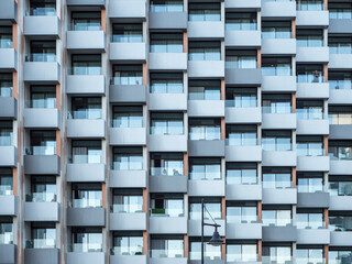 Fachada con balcones en un hotel de Torremolinos
