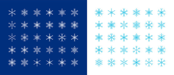 Big Set of Snowflakes Winter Christmas Xmas Design Elements.