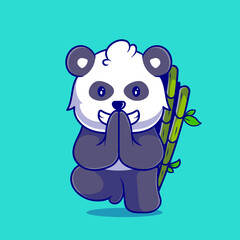 cute yoga panda illustration suitable for mascot sticker and t-shirt design