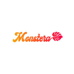 Beautiful Typography Monstera Logo
