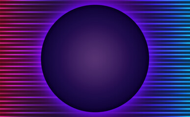 Abstract vector colorful background illustration with shining lines and round banner