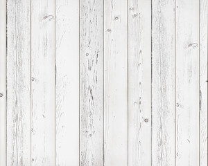 White wood texture background. Weathered rustic wooden background. Shabby white painted wood. Top view surface of the table to shoot flat lay.