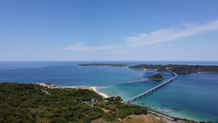 【角島大橋】角島の自然と山口県下関市豊北町大字神田　ドローン空撮