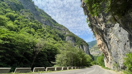 beautiful mountain road landscape summer travel