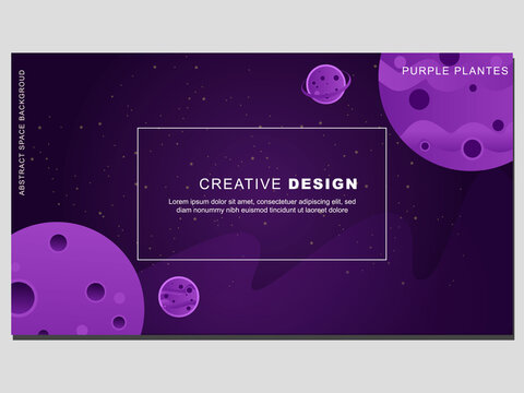 Purple planet illustration. Purple background concept in space with purple planets. Can be used for presentations, magazines, pamphlets, annual reports, posters and business cards.