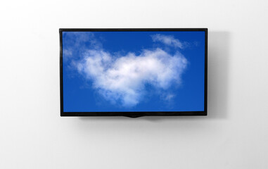 Fototapeta premium TV monitor with picture on the wall