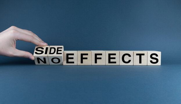 Side effects or No effects. The cubes form the words Side effects or No effects.