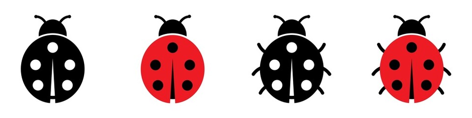 Ladybug set icon, vector illustration