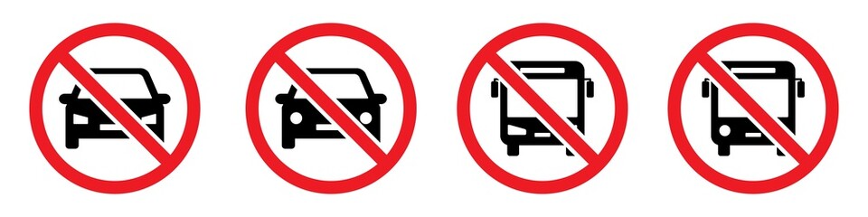 No car icon. No transportation icon. No parking icon, vector illustration