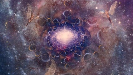 Endless space. Winged men represents angels