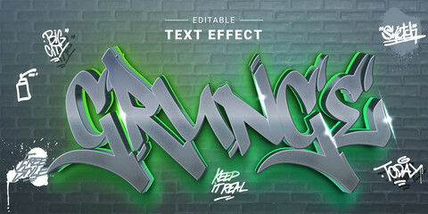 Editable text style effect - Graffiti text style theme. © sailor