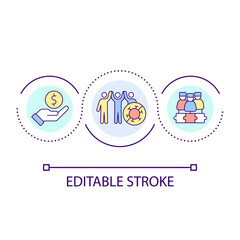 Prepare for future pandemics loop concept icon. Healthcare management abstract idea thin line illustration. Investment in preparedness. Isolated outline drawing. Editable stroke. Arial font used