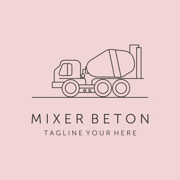mixer beton icon line art logo vector symbol illustration design