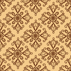 floral seamless pattern tile Portuguese pattern - Azulejos vector, fashion interior design tiles. decoration for wall, floor, background
