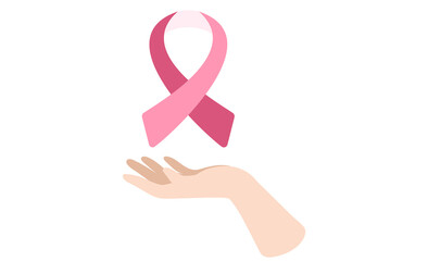 Pink ribbon for breast cancer awareness vector Free Vector