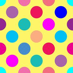 Colored polka dots seamless background