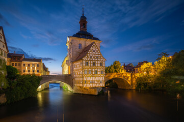 View of the Bamberg Town Hall at Dusk, Germany