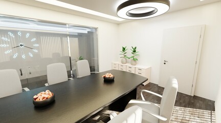 Realistic 3D Render of Conference Room