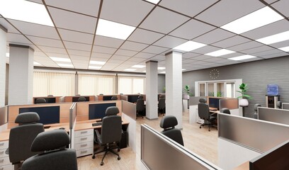 Realistic 3D Render of Office Interior