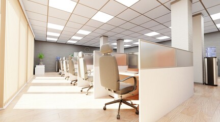 Realistic 3D Render of Office Interior