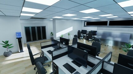 Realistic 3D Render of Office Interior