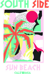 surf concept tee print design as vector