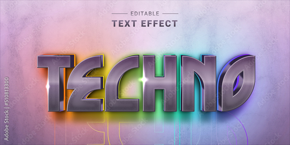 Poster editable text style effect - techno text style theme. cyber technology text style