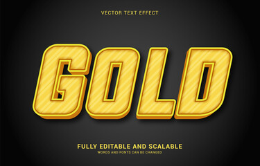 editable text effect, Gold style