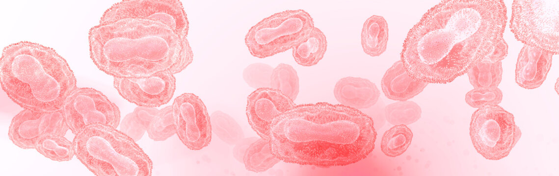 Pox, monkeypox or poxviridae virus, background graphic. 3d visualization on white background