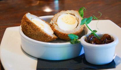 Scotch Egg cut in half