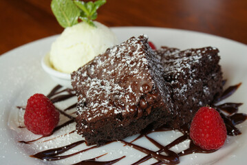 Chocolate Brownie with Ice Cream