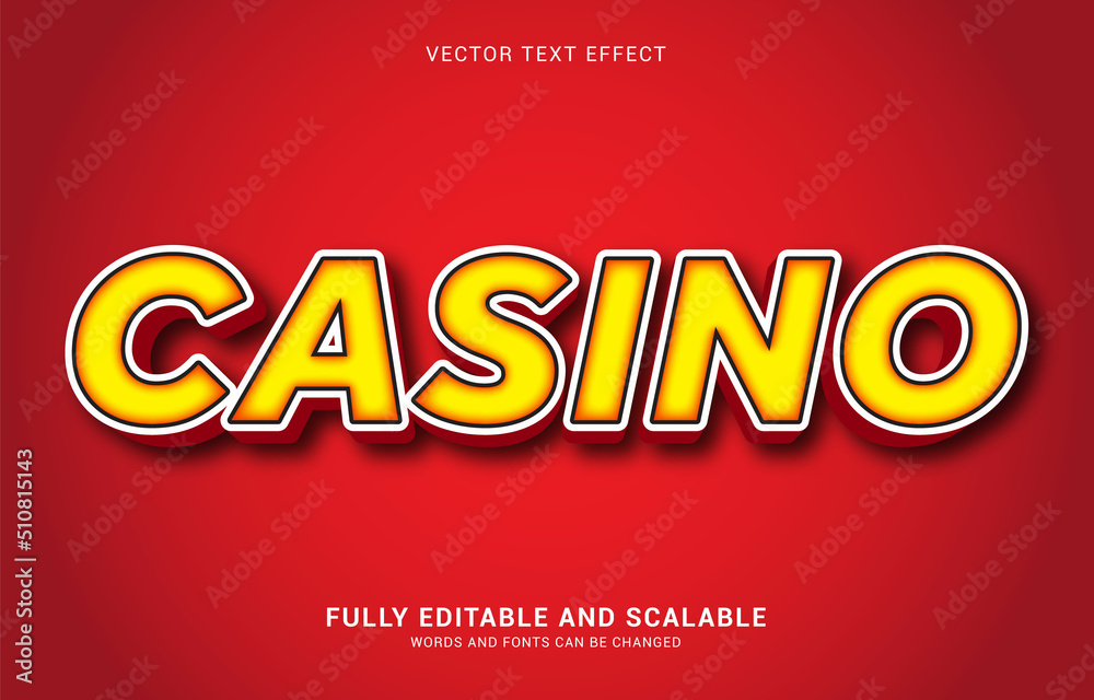 Wall mural editable text effect, casino style