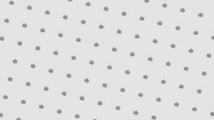 Abstract pattern of small grey leaves rotating and moving up on the white background. Seamless loop animation