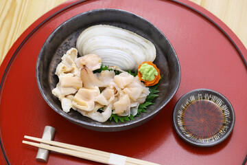 Siromiru (Japanese geoduck ) sashimi