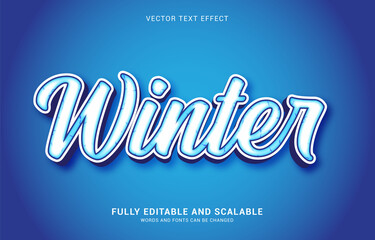 editable text effect, Winter style