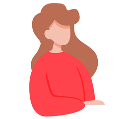 Business woman wearing blouse. Vector illustration of girl in casual outfit isolated on white. Female character teacher or manager avatar. Person in half height icon businessman